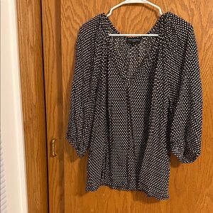 Cynthia Rowley Black and White Dotted Blouse